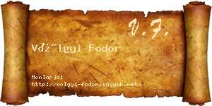 Völgyi Fodor névjegykártya
